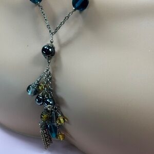 Bohemian Glass Beaded Lavalier Necklace with Tassel